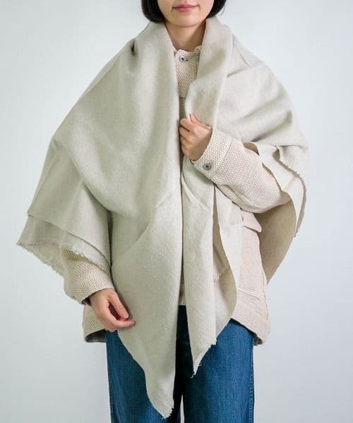 Honnete オネット ウール リネン ストール　off