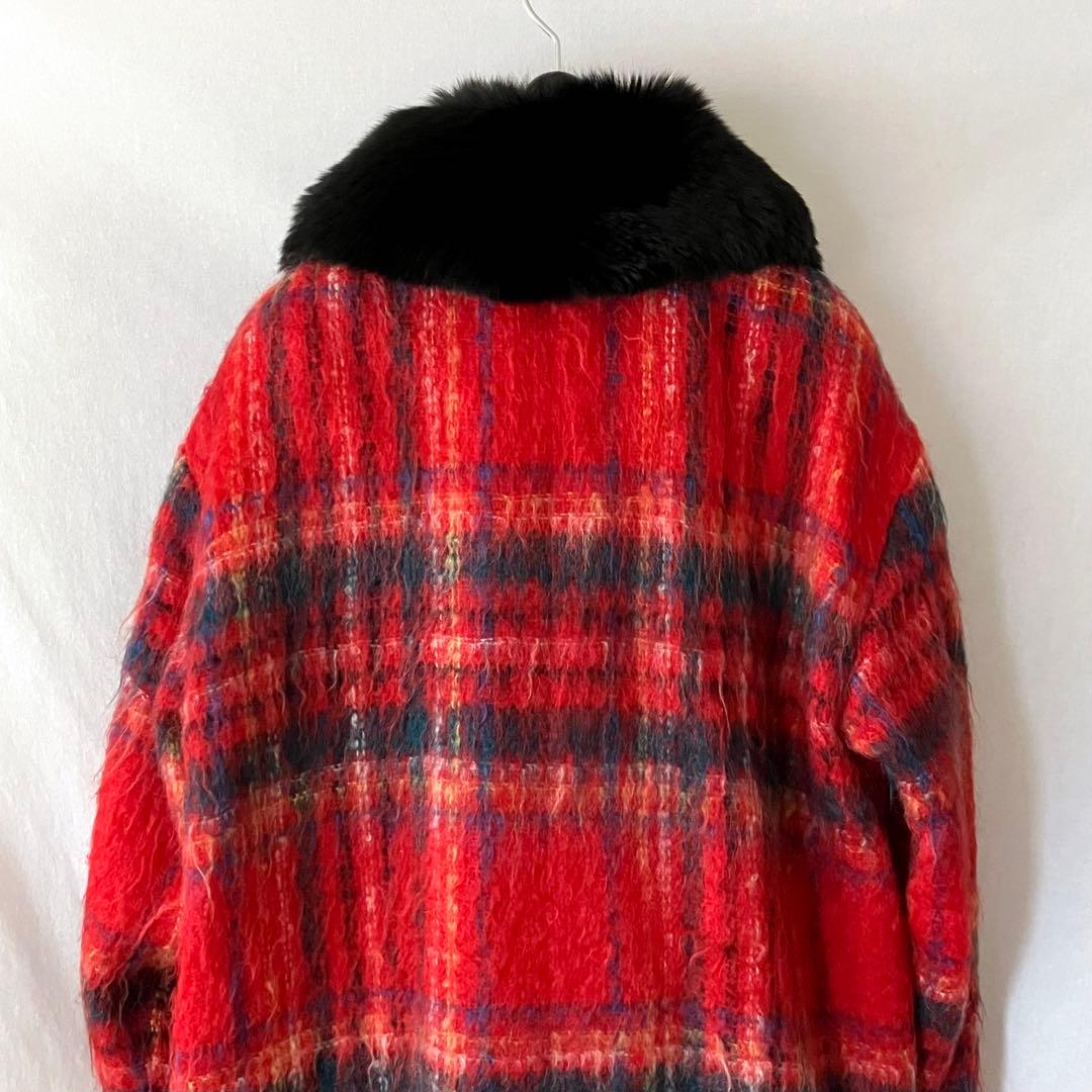 美品 Josephine ジョセフィーヌ コート モヘア チェック フォックス