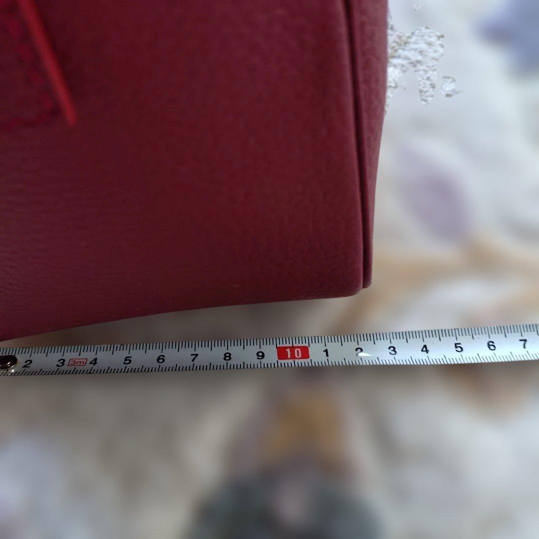 濱野レザーボルドートートバッグ ファスナー付き