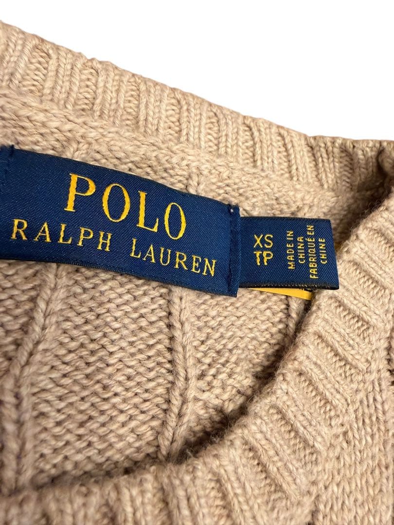 【美品✨】ポロラルフローレン定番大人気ブラウンポニーコットンケーブルセーター