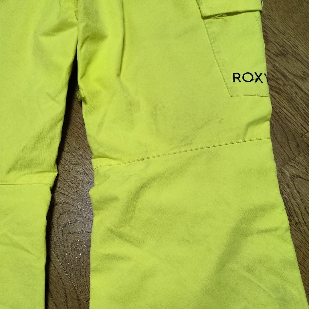 【美品】ROXY　スノボウェア　上下セットアップ　Ｓ　　ブルー　総柄　イエロー