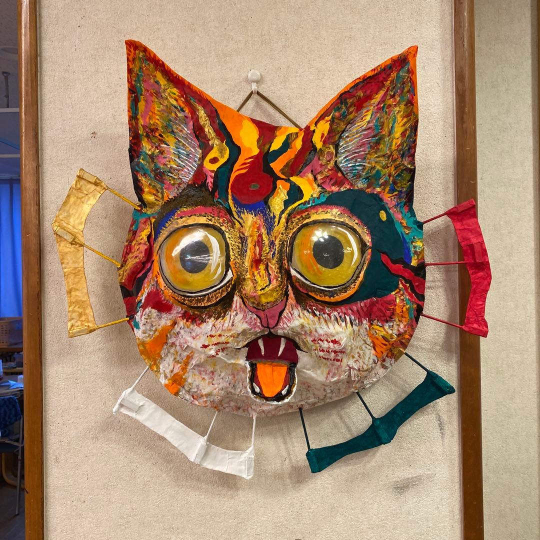 ネコ　猫　にゃんこ　大きい　手作り　ハンドメイド　壁飾り　造形看板　アート