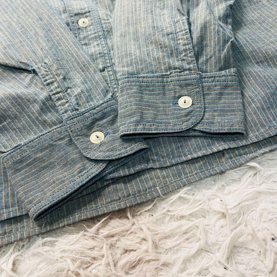 トップス MOMOTARO JEANS Gacha Pocket Stripe shirt