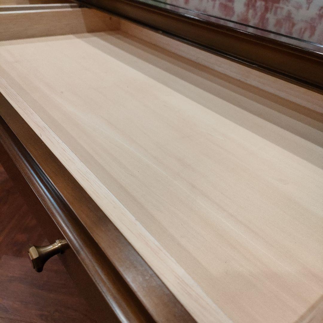 豪華クラシック書斎両袖 木製デスク 幅180㌢キャスター付き鍵付き