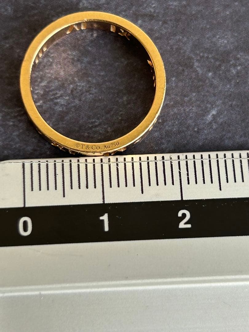 ティファニー　K18 ゴールドリング ローマ数字　12号