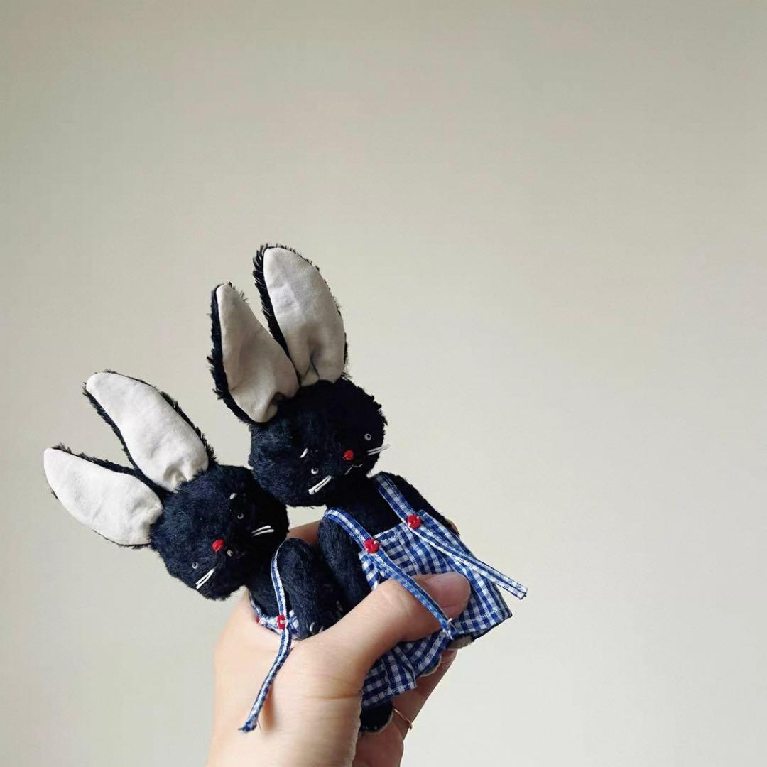ブラックラビット 黒いうさぎ アーティストベア 海外作家様 ハンドメイド バニー