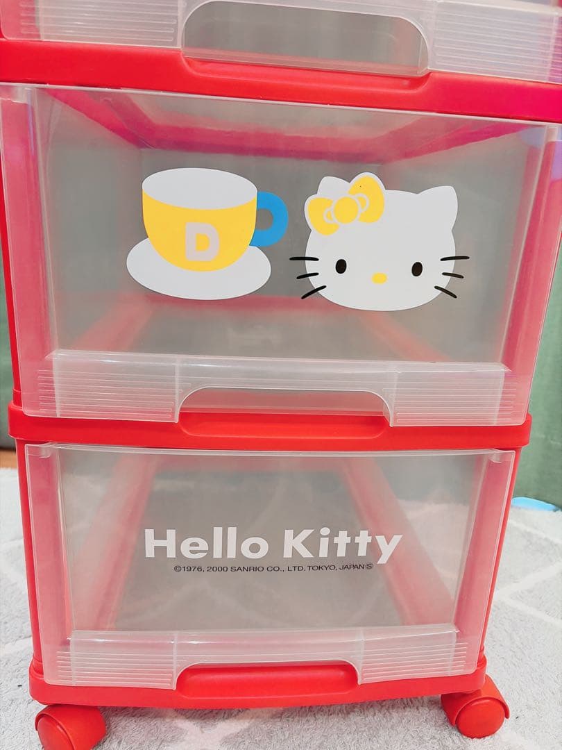 激レア✨ レトロ キティ 収納ケース 引き出し 4段 チェスト 当時物