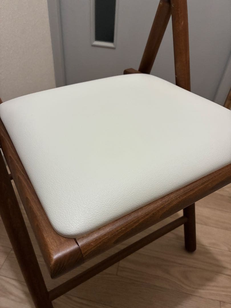 座面張替済 無印良品 折りたたみ椅子 木製チェア ブラウン 廃盤 ブナ材