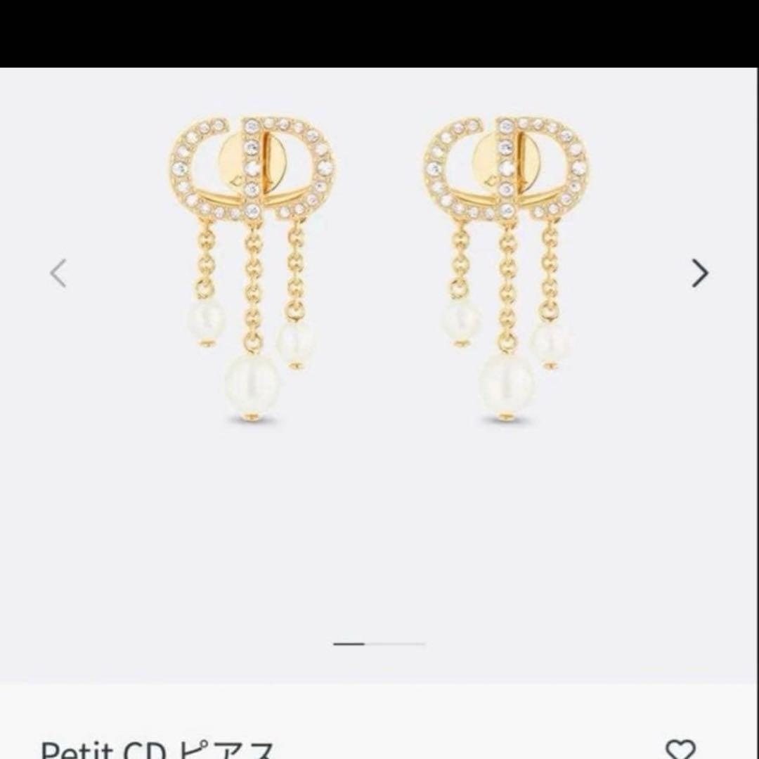 新品 Dior ダブルオーバルモチーフピアス CDロゴ ピアス パール