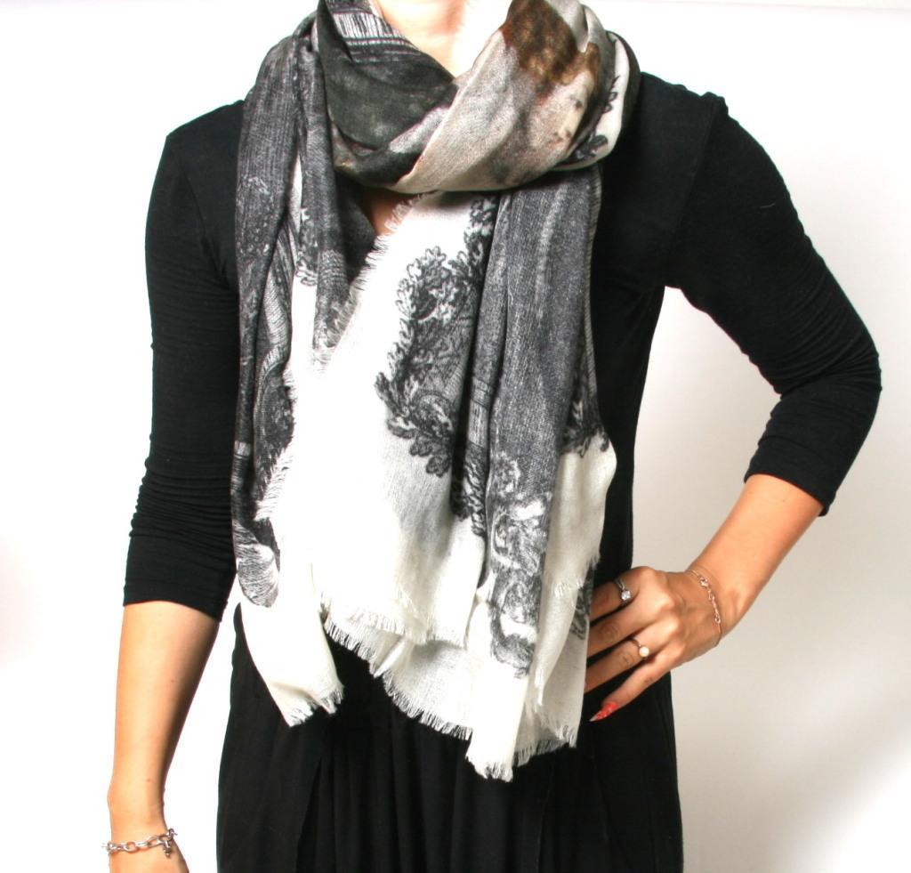 ファリエロ サルティ　Faliero Sarti　ストール　絵画　カシミヤ100