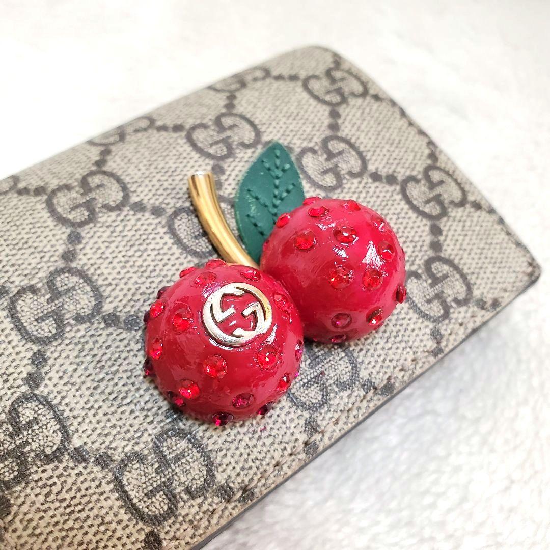 美品 希少 GUCCI　さくらんぼ　GGスプリーム　レザー　チェリー