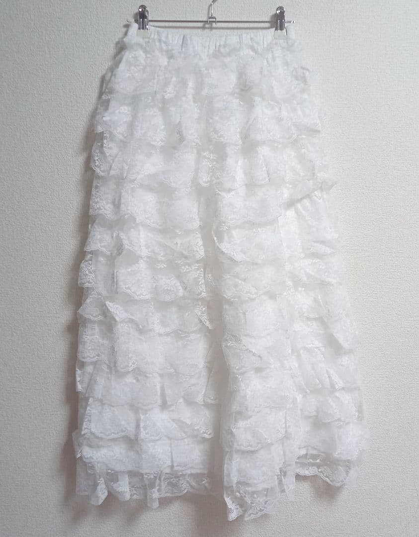 トリートユアセルフ girly lace frill long skirt