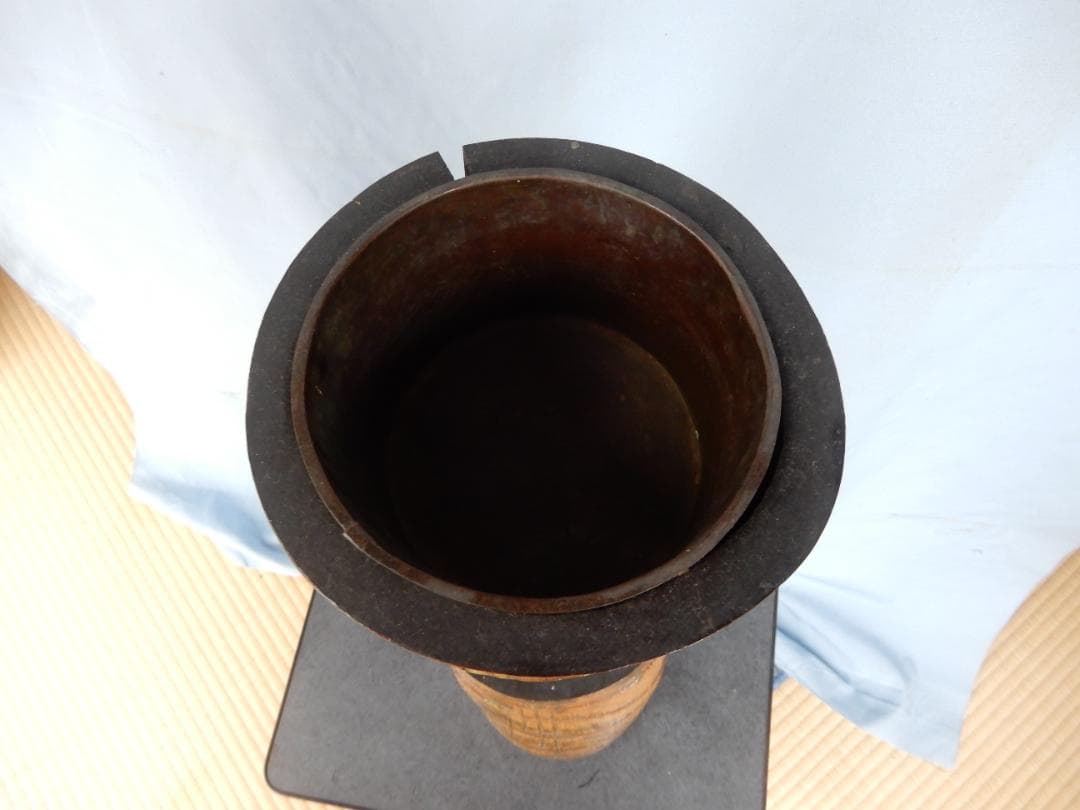 竹製花立て　金箔装飾
