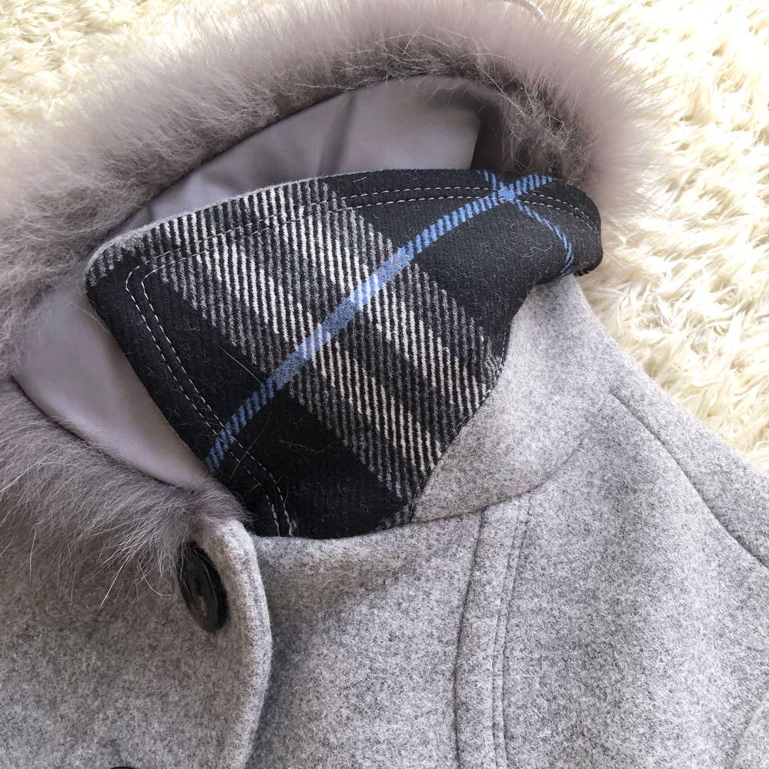 極美品♪BURBERRY BLUE LABEL♪2wayファーウールコート　L