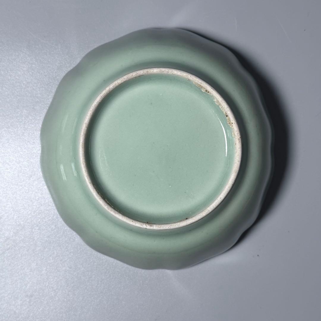 紫田コレクション！　1700年〜1740　青磁三果文輪花鉢　五客　図録掲載品