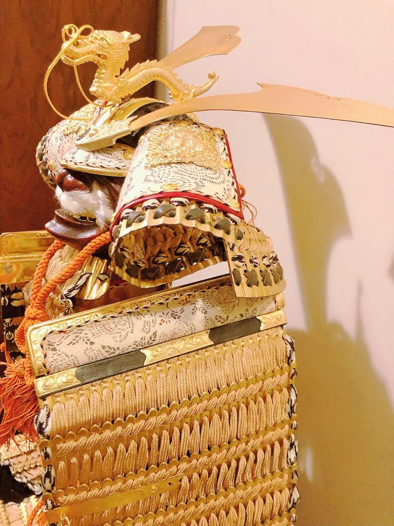 アンティーク 上原 玉鳳 作 大鎧 正絹 1970年代 龍 甲冑 武具 鎧飾り