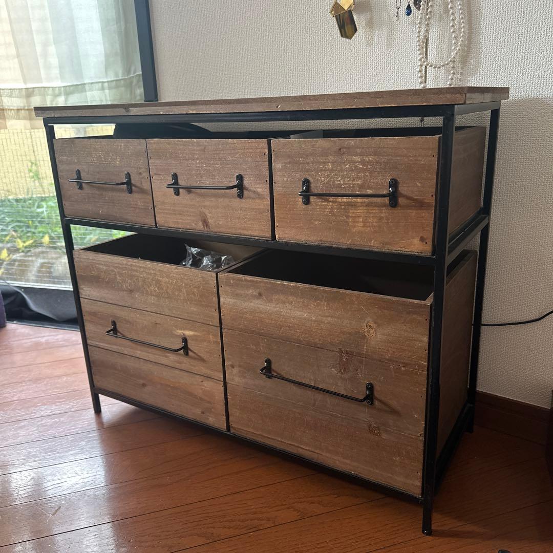 【直接渡¥5500】salut! アイアンウッド 5ドロワーマルチラック サリュ