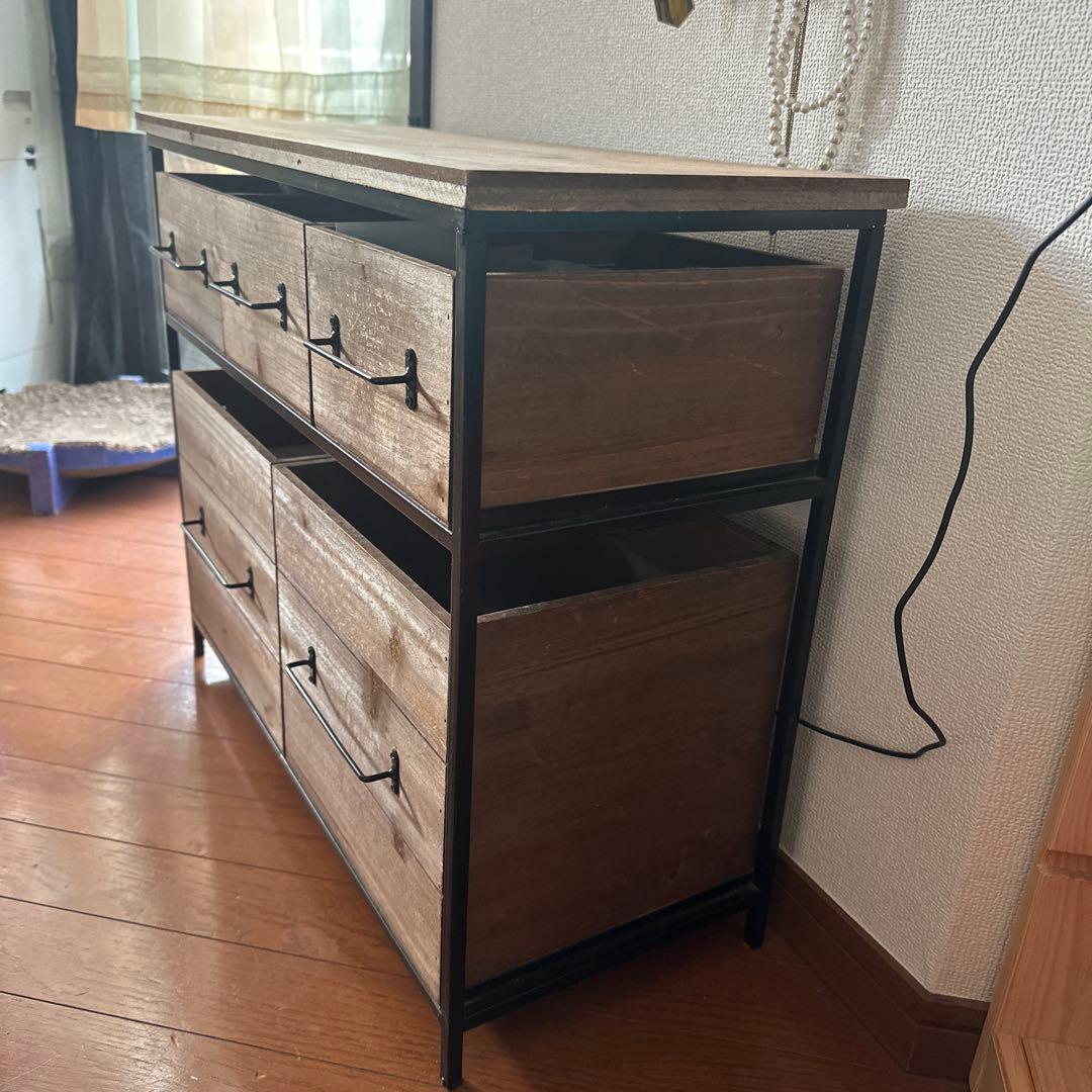 【直接渡¥5500】salut! アイアンウッド 5ドロワーマルチラック サリュ