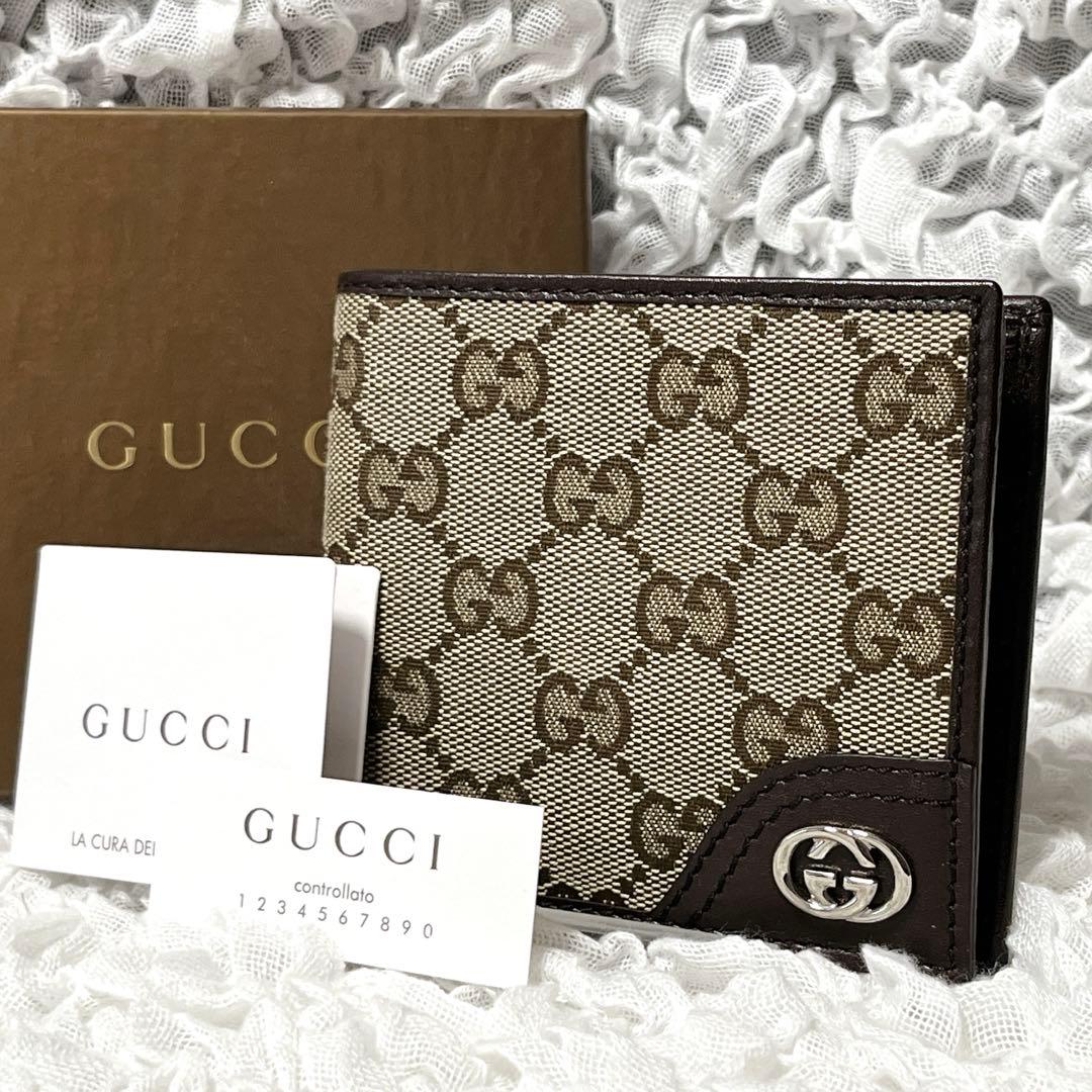 未使用級✨GUCCI グッチ　GG キャンバス　インターロッキング　折り財布