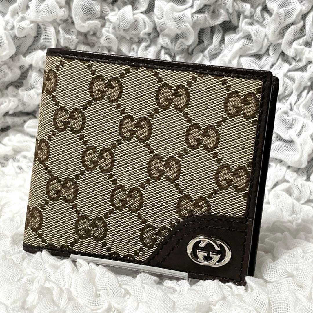 未使用級✨GUCCI グッチ　GG キャンバス　インターロッキング　折り財布