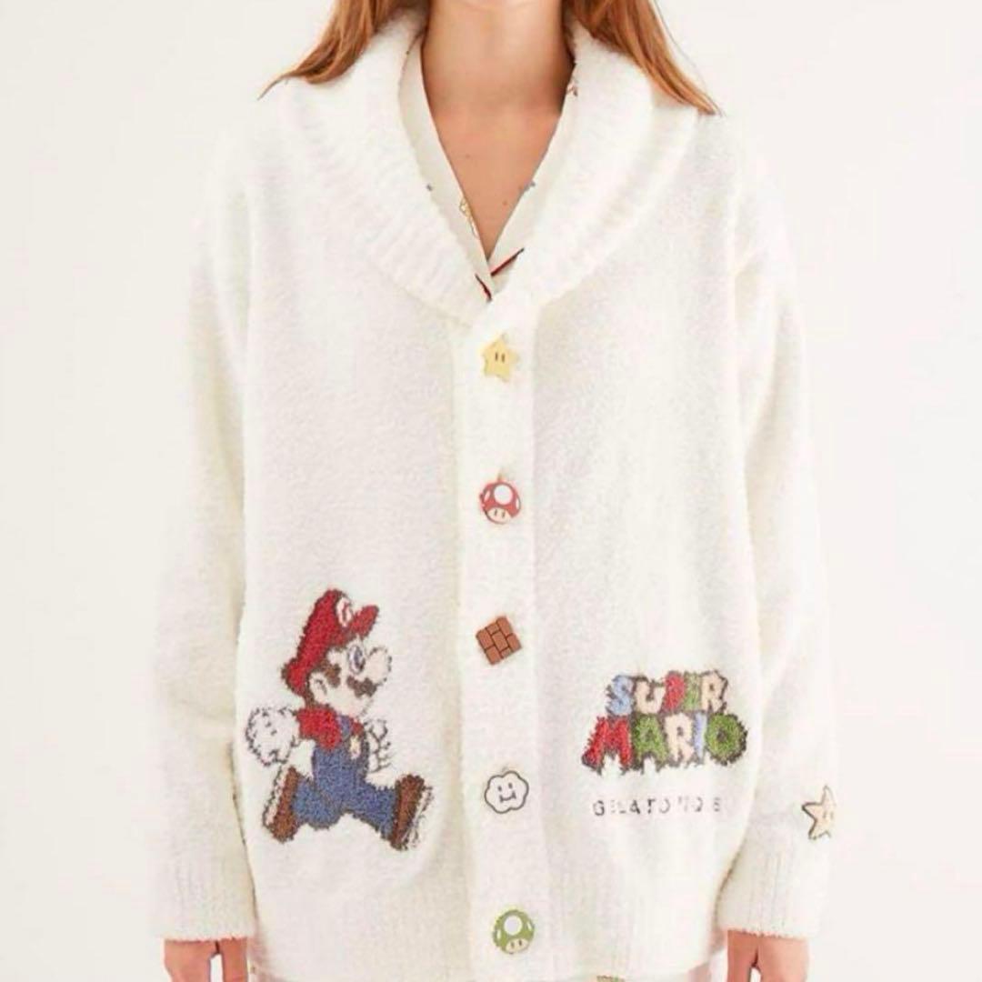 【rinchan様】ジェラートピケスーパーマリオ ジャガードショールカーディガン