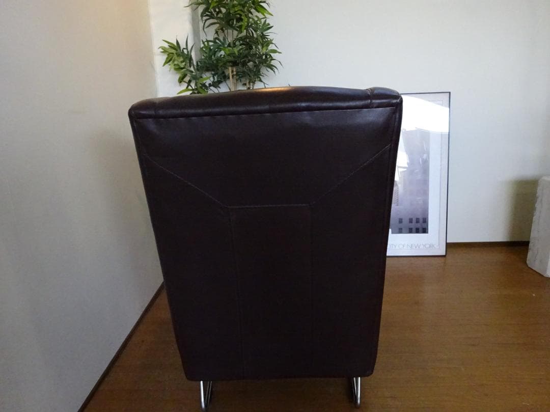 beaute　ヴィンテージ　レザーワールド　総革　ハイバック　1Pソファ