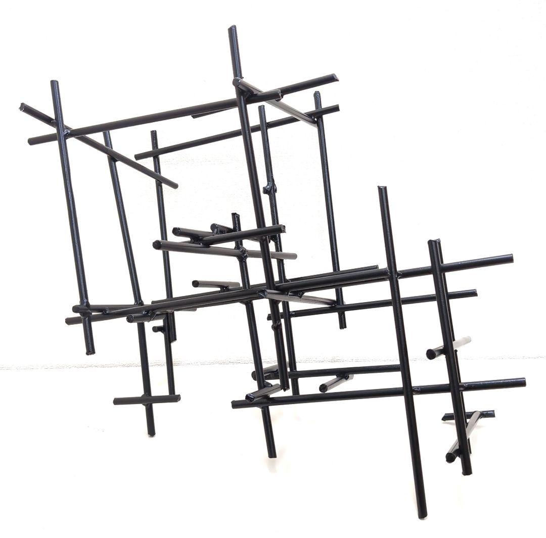 花留　丸鉄棒　生け花　華道　鉄花器　変形花器