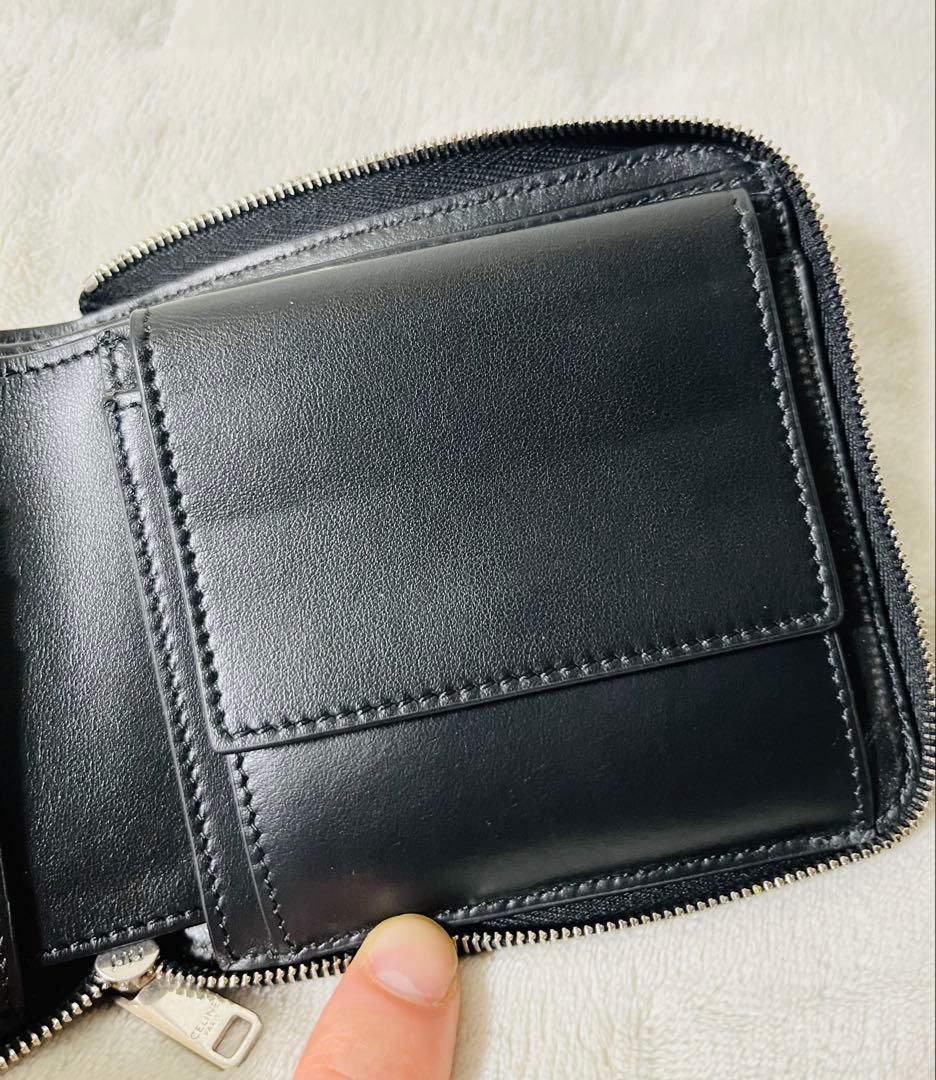 【値下げ中】CELINE セリーヌ ジップドバイフォールドウォレット ブラック