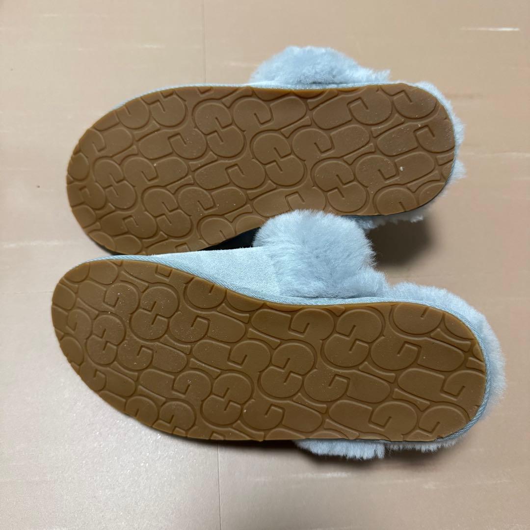 【ほぼ未使用】UGG グレー ファー付きスリッパ