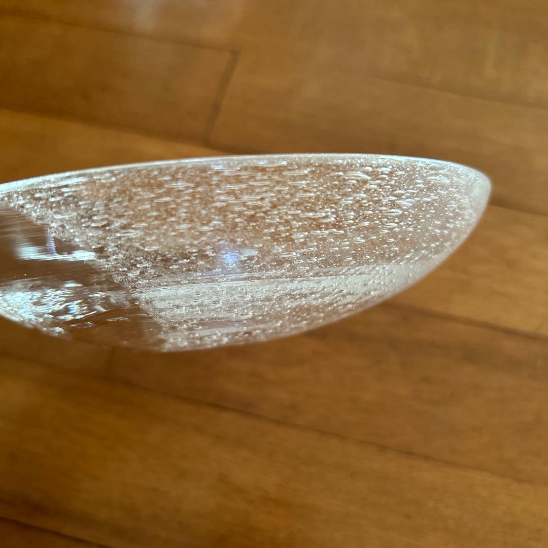 新品◆108荒川尚也　気泡　アワガラス平鉢M 16.0cm 2枚　宙吹きガラス