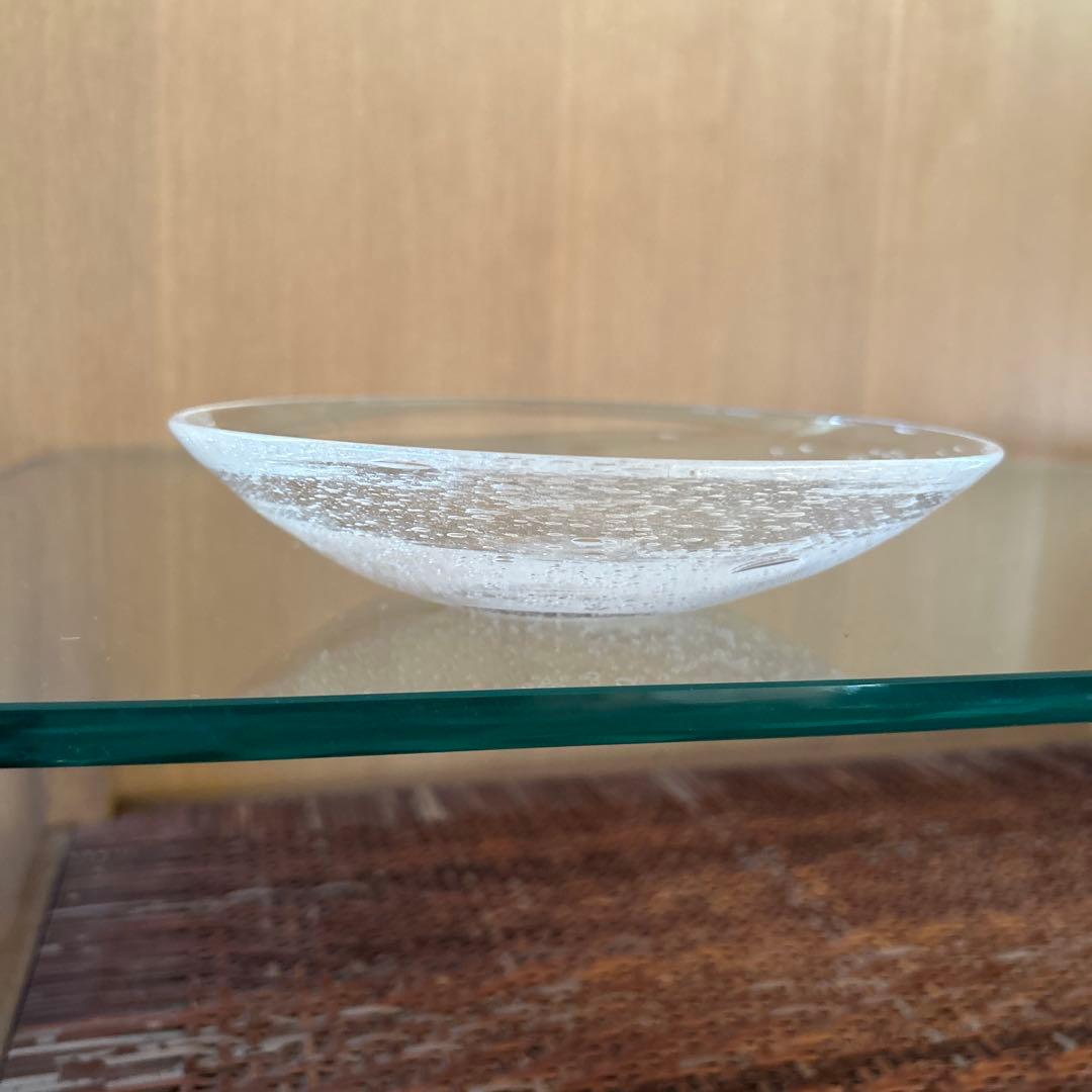 新品◆108荒川尚也　気泡　アワガラス平鉢M 16.0cm 2枚　宙吹きガラス