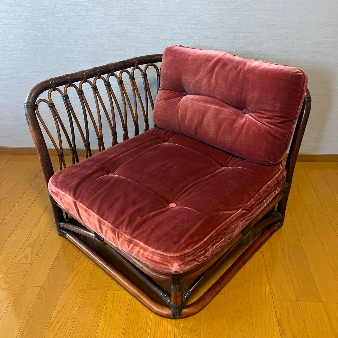 YAMAKAWA ラタン 籐 ヴィンテージ アンティーク 椅子 コーナー ④