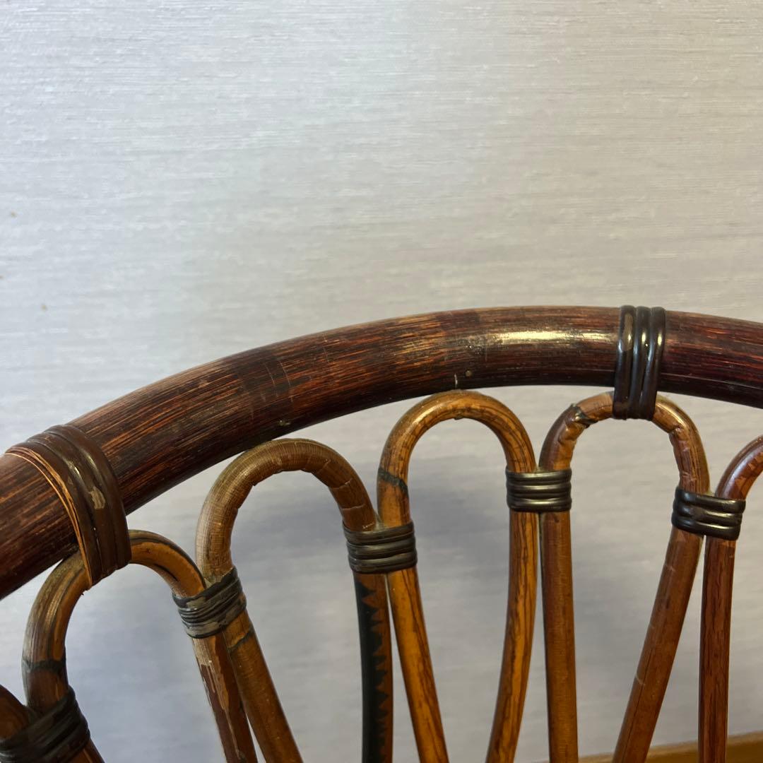 YAMAKAWA ラタン 籐 ヴィンテージ アンティーク 椅子 コーナー ④