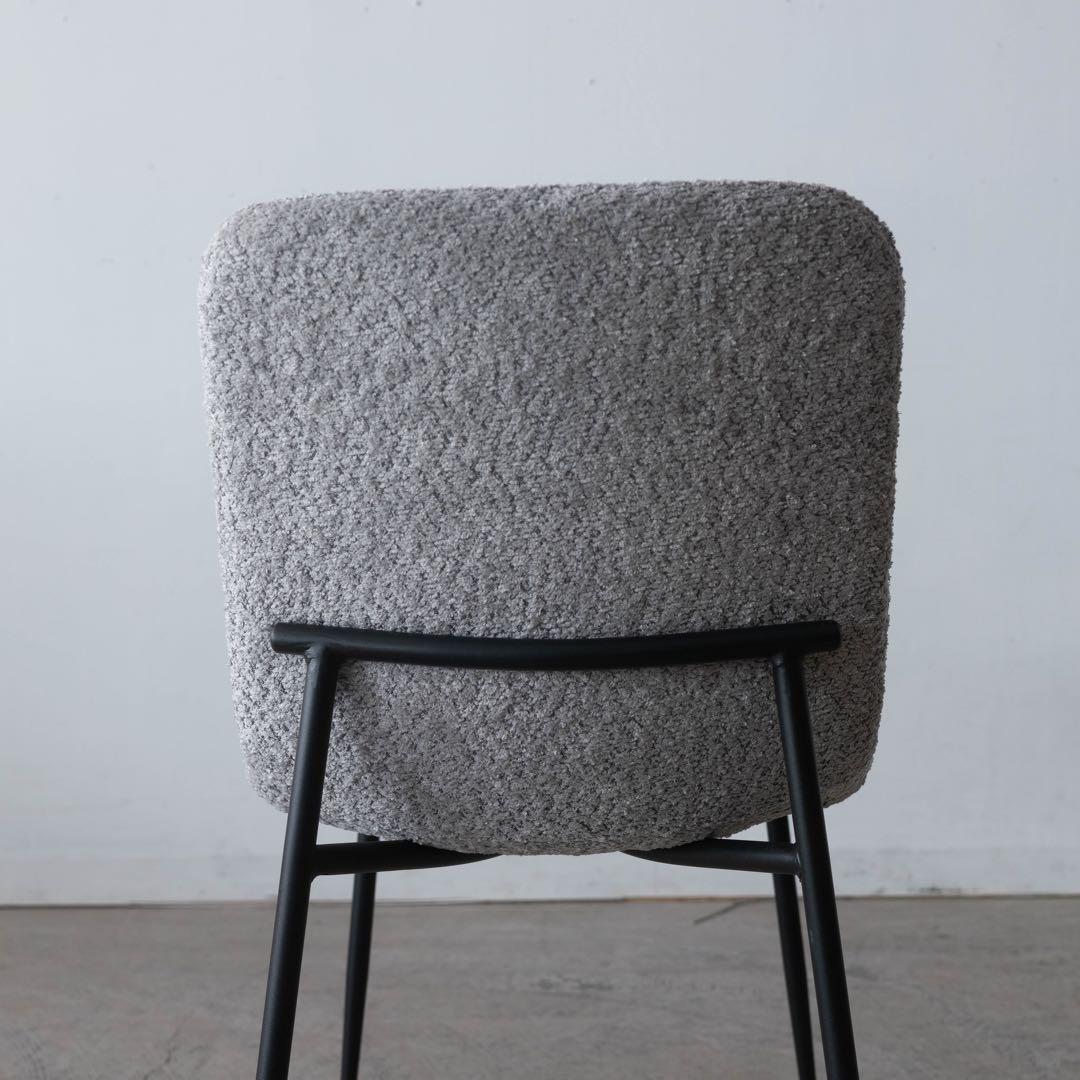 ライトグレー ファブリック ダイニングチェア