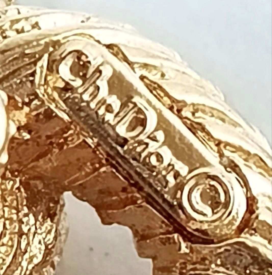 な 美品 ディオール ツイスト ピアス ラインストーン ゴールド 刻印