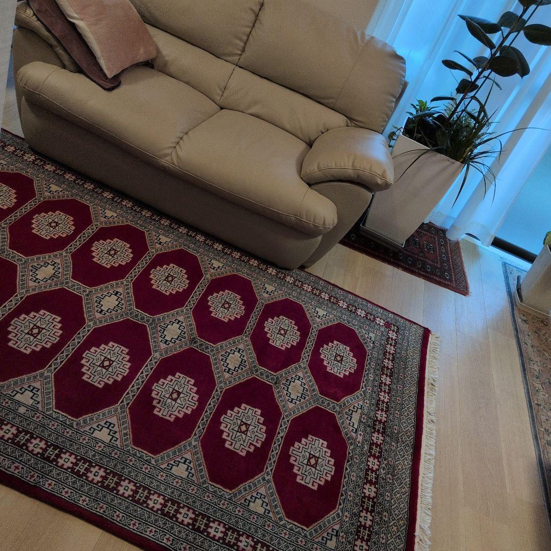 138x200cmパキスタン手織りじゅうたん(356)リビングダイニング用