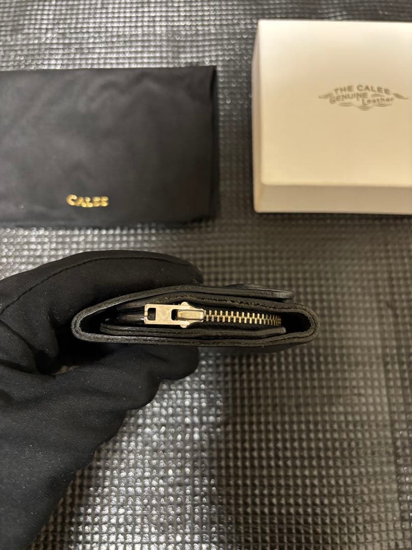 （激レア）CALEE ブラックレザー 三つ折り財布 山田蓮