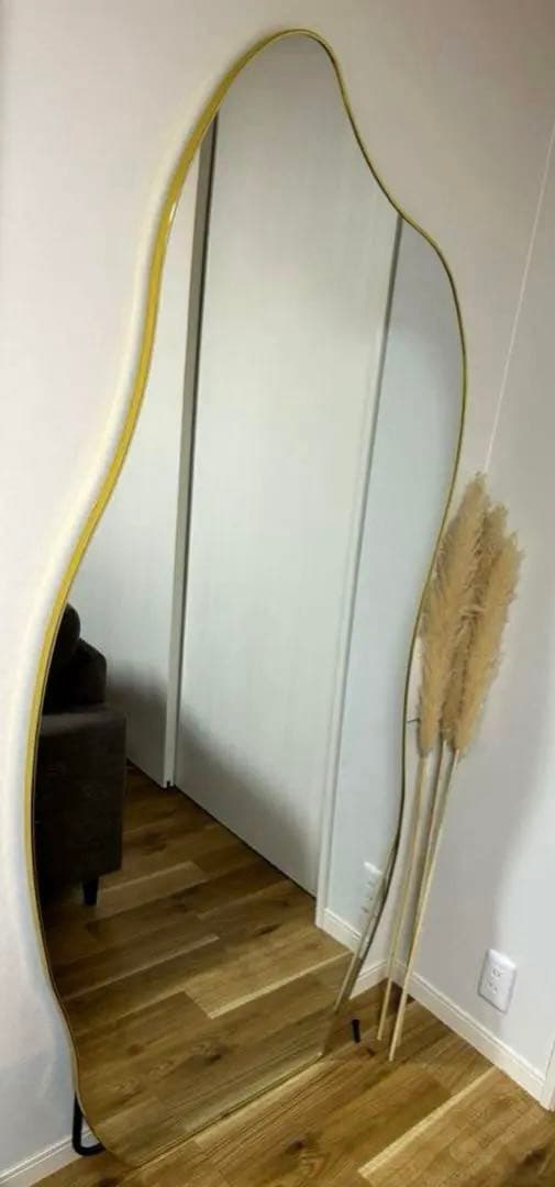 スタンドミラー　全身鏡　ウェーブミラー　韓国