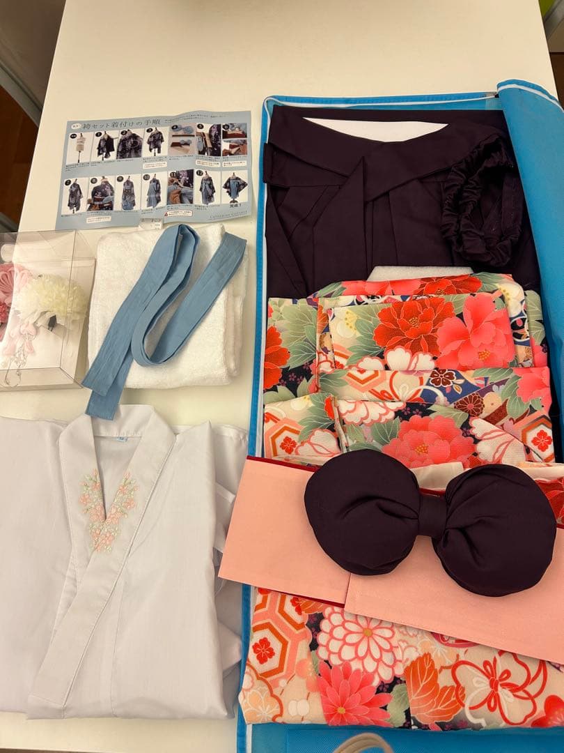 160袴　髪飾り付き　小学校卒業式　着付け手順説明書有