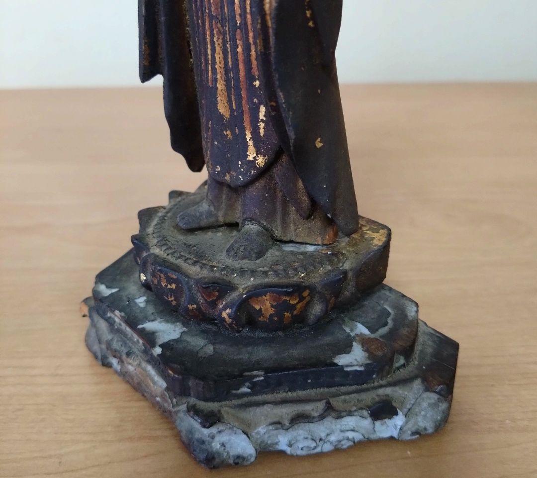 木彫り　金彩　阿弥陀如来像　江戸時代