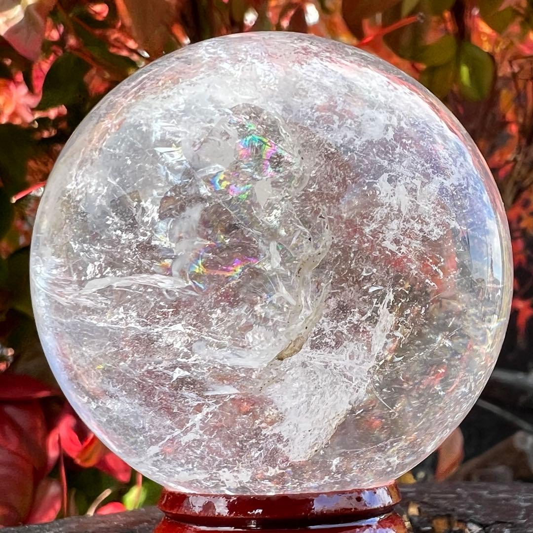 ✨透明度とレインボーの共演✨レインボー ヒマラヤ水晶 水晶 丸玉 天然石 原石