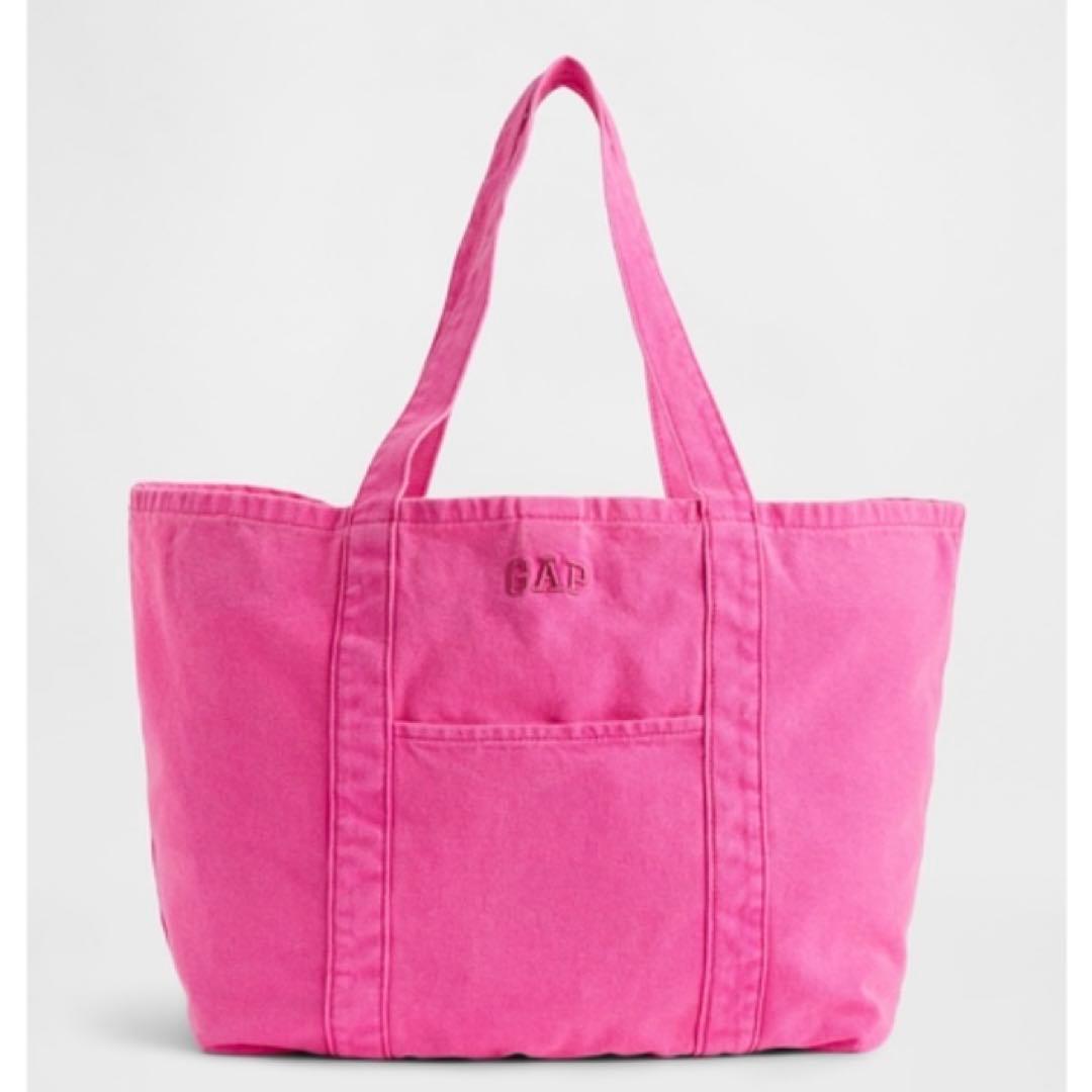 新品未使用タグ付き GAP ギャップ ロゴトートバッグ ブラック ピンク