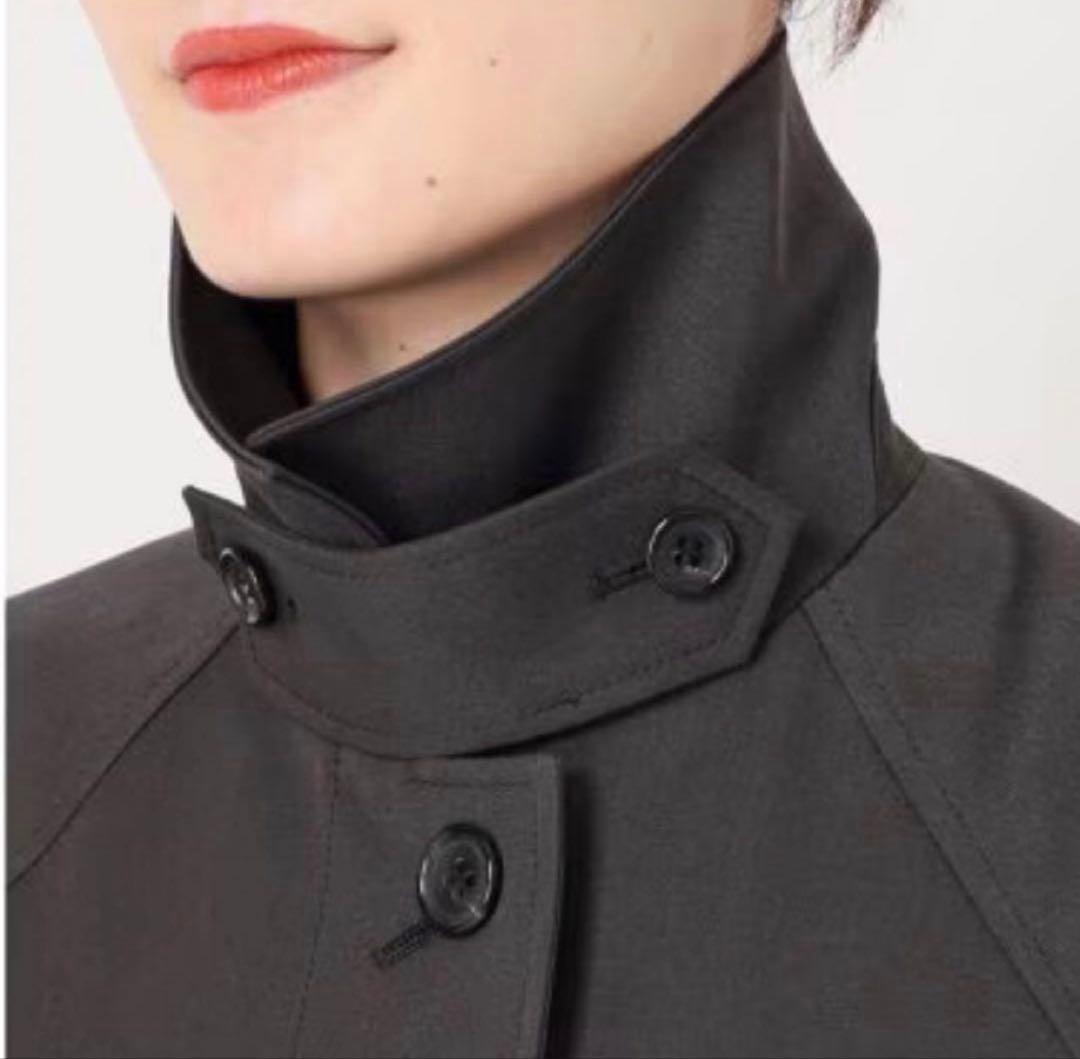 【美品】spick and spanステンカラーウールトレンチ ダークグレー