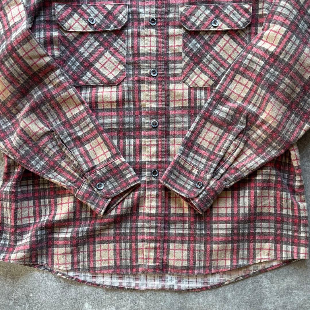 80s Sears シアーズ　プリントネルシャツ　プリネル　アメカジ　XL