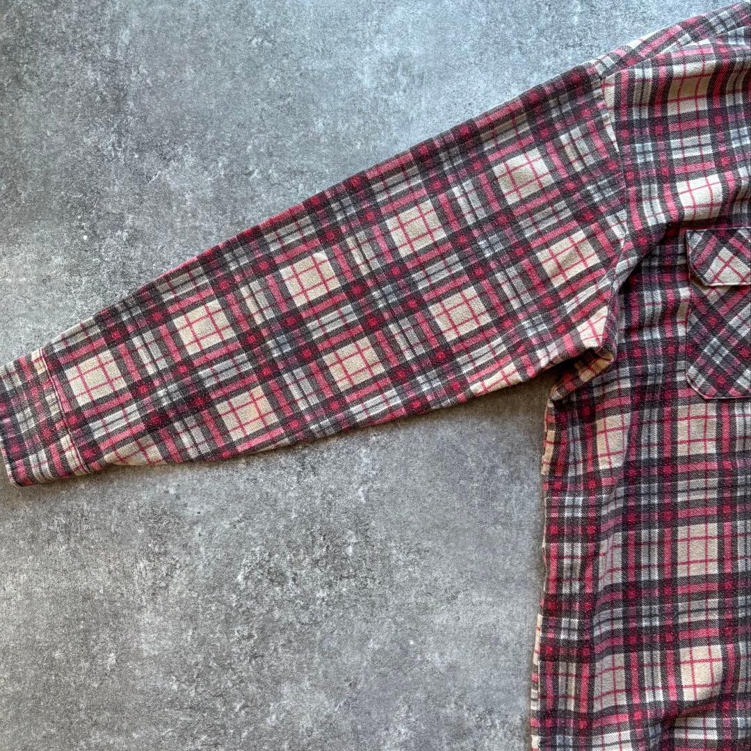 80s Sears シアーズ　プリントネルシャツ　プリネル　アメカジ　XL