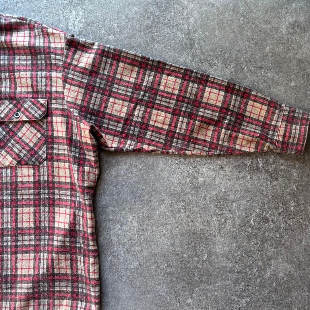 80s Sears シアーズ　プリントネルシャツ　プリネル　アメカジ　XL