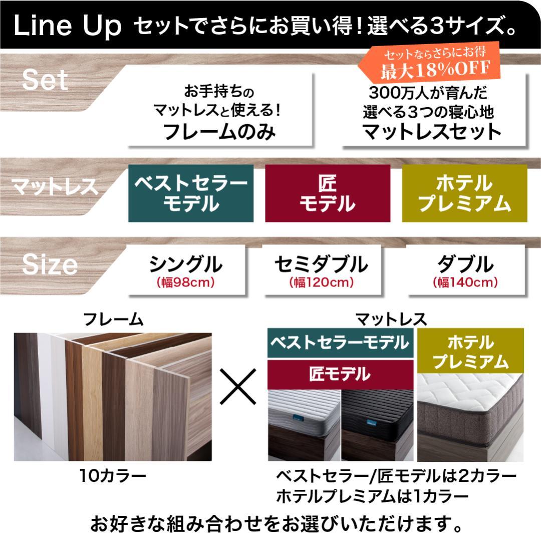 Thatgirl　マットレスなし セミダブルベッド 収納 コンセント