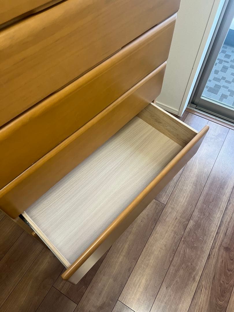 ナチュラルウッド 6段チェスト ニトリ ペルレ