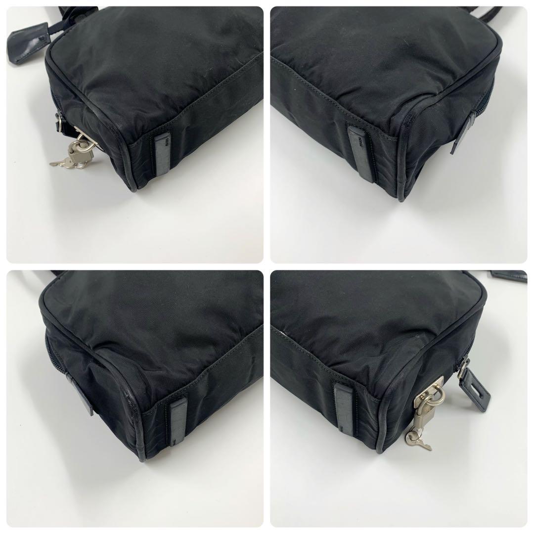 【✨美品✨】 プラダ 三角ロゴ ミニボストンバッグ 南京錠 ナイロン ブラック
