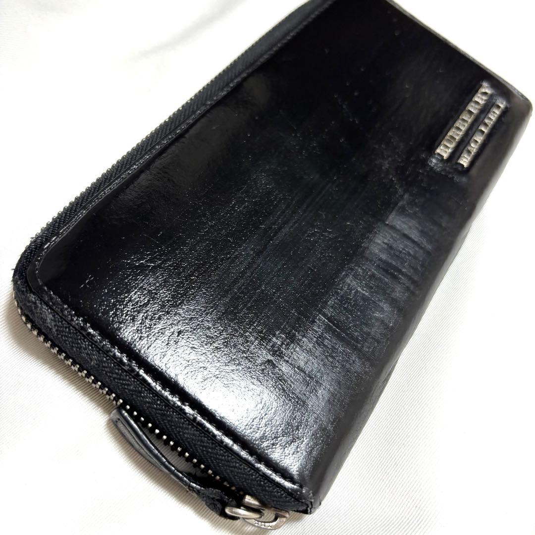 ✨極希少✨BURBERRY◆バーバリー ◆ブラック◆メタルロゴ◆フルレザー